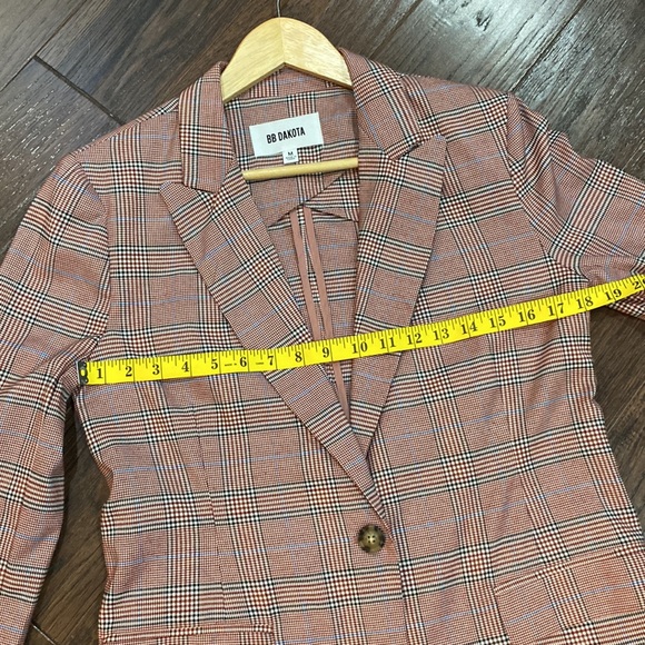 BB Dakota plaid one button blazer jacket - Picture 6 of 11